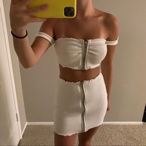 Two Piece Set with Zipper Detailing